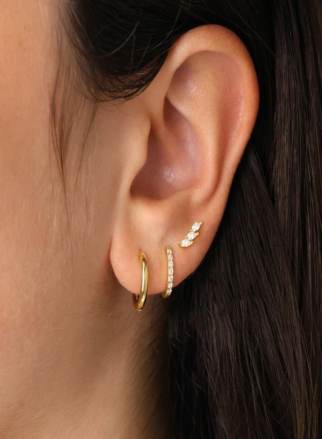 BLBLJERY Gold Earrings for Women Trendy 14k Gold Plated Small Hoop Earring Set Huggie, Cartilage, Drop Dangle & Stud Earrings Set Gold Jewelry Gift for Women - Image 2